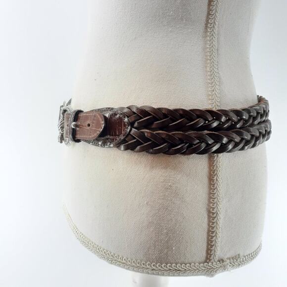 Women's Double Braided Woven Boho Bohemian Brown Medium M - Picture 3 of 9